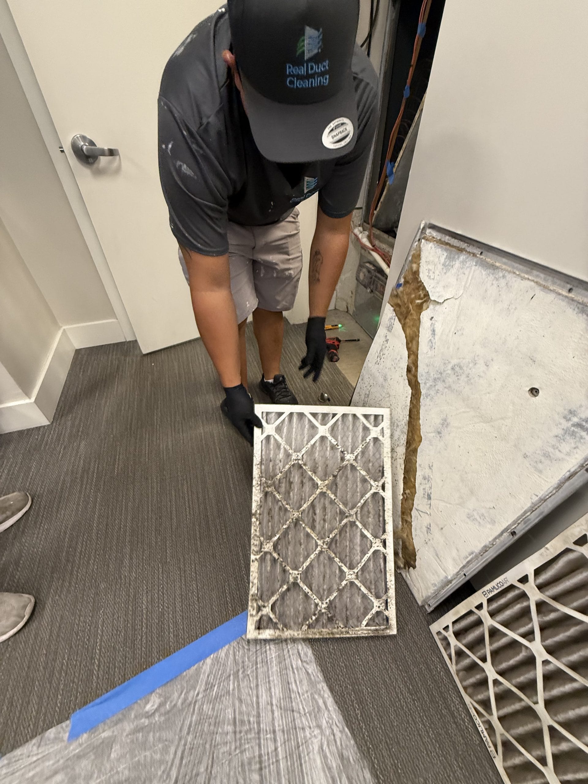 IMG_2763 Real Duct Cleaning in Florida, before and after image of dirty versus clean air ducts. Real photographs of actual results obtained with air duct cleaning by our company.